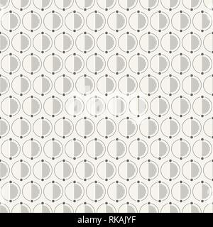 Abstract pattern simple avec des cercles. Сircles séparés par des points sur les deux parties. La moitié des cercles remplis de lignes. Modèle très tendance pour le tissu, l'emballage. Illustration de Vecteur