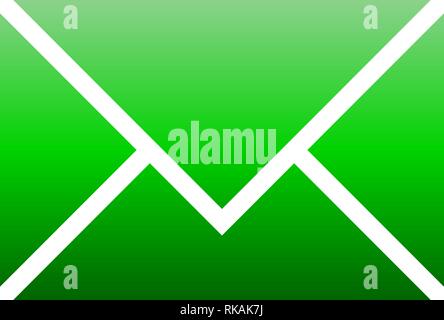 Mail'icône symbole - gradient vert, isolé - vector illustration Illustration de Vecteur