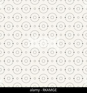 Résumé motif simples cercles de différentes tailles. Сircles séparés par des points sur deux parties égales. Points reliés par des lignes courbes. Modèle à la mode pour f Illustration de Vecteur
