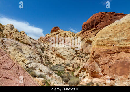 Les dômes blancs domaine de la Vallée de Feu, Overton Park, Nevada, United States. Banque D'Images