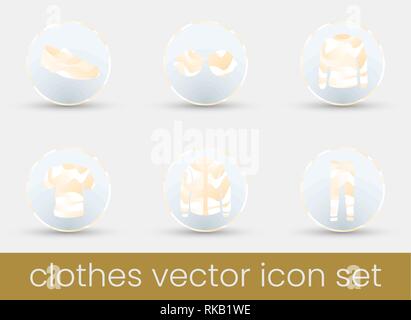 Or Icon Set Vêtements Illustration de Vecteur