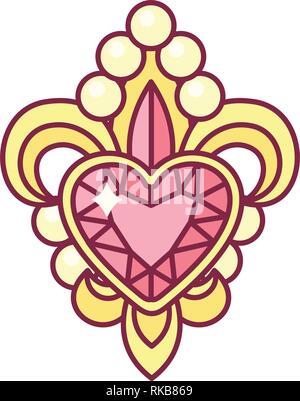 Vector fleur de lis lys symbole héraldique avec coeur Illustration de Vecteur