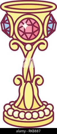 Vector golden goblet, calice, bol, mug, tasse Illustration de Vecteur