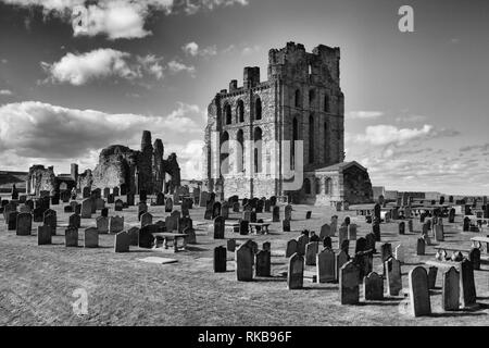 Tynemouth Castle & Prieuré, Northumberland, Angleterre Banque D'Images