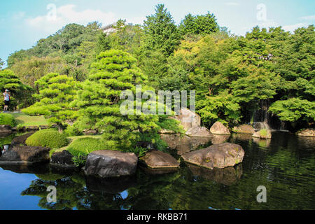 Belle architecture de jardin japonais Koko-en garden, Japon Banque D'Images