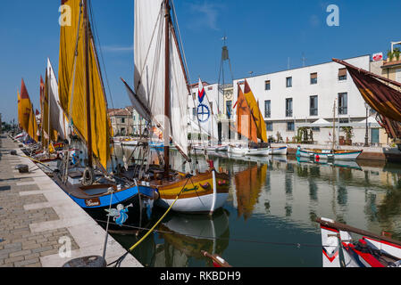 CESENATICO - Août 7, 2018 : Musée de bateaux dans le Porto Canale Leonardesco de Cesenatico, Emilie Romagne, Italie Banque D'Images