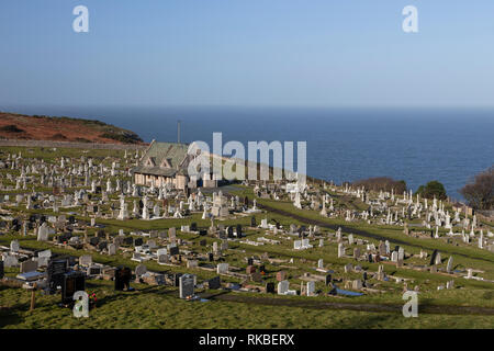 L'église de Saint Tudno sur le Great Orme à Llandudno sur la côte nord du Pays de Galles Banque D'Images