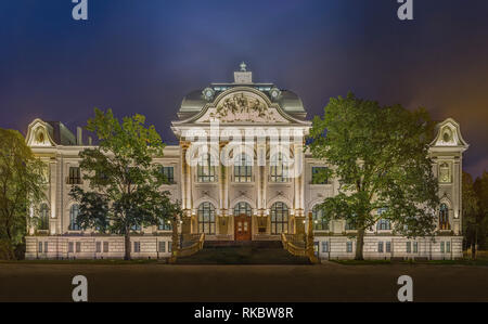 Musée d'Art National de Lettonie Vue de côté avant la nuit, Riga, Lettonie Banque D'Images