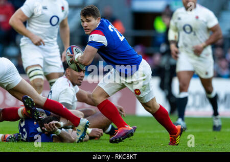 Rugby Union, Twickenham, London, UK. 10 février 2019. 10/02/2019 Antoine Dupont de la France au cours de la Guinness 6 Nations match entre l'Angleterre et la France à Twickenham. Credit:Paul Harding/Alamy Live News Banque D'Images