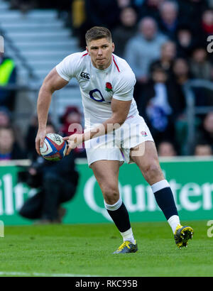 Rugby Union, Twickenham, London, UK. 10 février 2019. 10/02/2019 Owen Farrell de l'Angleterre au cours de la Guinness 6 Nations match entre l'Angleterre et la France à Twickenham. Credit:Paul Harding/Alamy Live News Banque D'Images