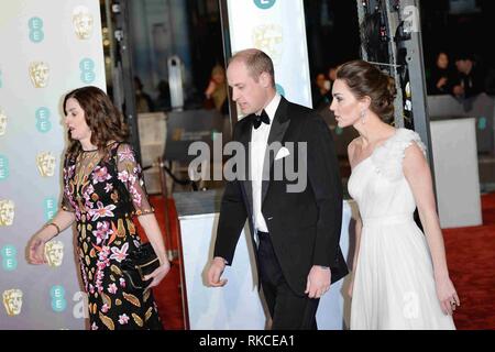 Londres, Royaume-Uni. 10 fév, 2019. Londres, Royaume-Uni - 10 février : duc de Cambridge et la duchesse de Cambridge à la 72e British Academy Film Awards s'est tenue à l'Albert Hall le 10 février 2019 à Londres, Royaume-Uni. Crédit photo : imageSPACE : Imagespace/Alamy Live News Banque D'Images