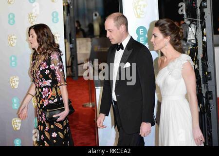 Londres, Royaume-Uni. 10 fév, 2019. Londres, Royaume-Uni - 10 février : duc de Cambridge et la duchesse de Cambridge à la 72e British Academy Film Awards s'est tenue à l'Albert Hall le 10 février 2019 à Londres, Royaume-Uni. Crédit photo : imageSPACE : Imagespace/Alamy Live News Banque D'Images