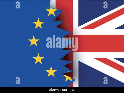 Brexit United Kingdom (UK) Élection générale 2017 vector illustration. Boîte de scrutin comme British Union Jack flag. Royaume-uni vote. Illustration de Vecteur