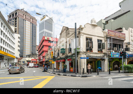 Kuala Lumpur, Malaisie. Janvier 2019. Une vue de la vieilles maisons coloniales dans le centre de la ville Banque D'Images