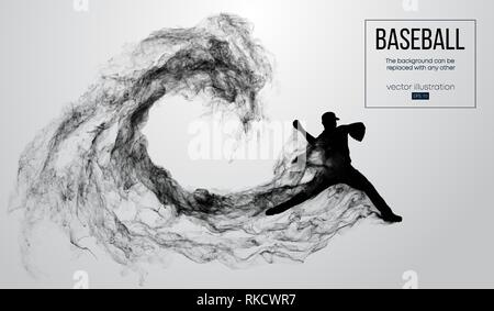 Abstract silhouette d'un joueur de baseball pitcher Illustration de Vecteur