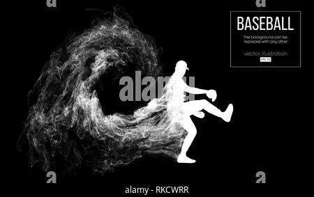 Abstract silhouette d'un joueur de baseball pitcher Illustration de Vecteur