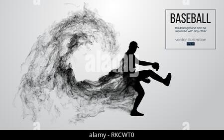 Abstract silhouette d'un joueur de baseball pitcher Illustration de Vecteur