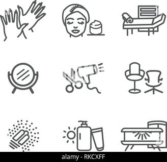 Salon de beauté vector illustration set sur fond blanc Illustration de Vecteur
