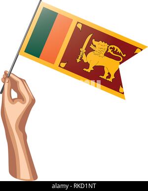 Sri Lanka drapeau et part sur fond blanc. Vector illustration Illustration de Vecteur