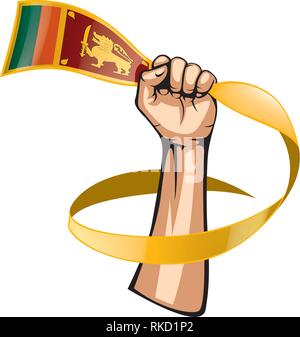 Sri Lanka drapeau et part sur fond blanc. Vector illustration Illustration de Vecteur