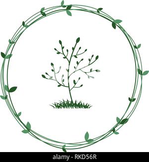 Arbre dans une couronne verte. Symbole écologique de la conservation de la nature. Vecteur. Eps 10 Illustration de Vecteur