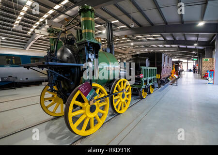 "Sans Pareil" locomotive à vapeur construite par Timothy Hackworth en 1829, cette réplique a été construite en 1980 pour le 150e anniversaire de l'essais Freckeisen Banque D'Images