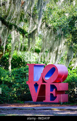 Statue sculpture pop, par l'artiste américain Robert Indiana, Sydney et le jardin de sculptures Walda Besthoff Sculpture Garden, New Orleans La Nouvelle-Orléans, Banque D'Images