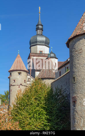 Détail de l'idyllique la forteresse de Marienberg près de Würzburg en Franconie, une région de Bavière en Allemagne Banque D'Images