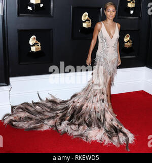 Los Angeles, United States. 10 fév, 2019.LOS ANGELES, CA, USA - Le 10 février : L'actrice Jada Pinkett Smith porter Roberto Cavalli arrive à la 61e GRAMMY Awards tenue au Staples Center le 10 février 2019 à Los Angeles, Californie, États-Unis. (Photo par Xavier Collin/Image Crédit : Agence de Presse) L'agence de presse Image/Alamy Live News Banque D'Images