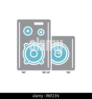 Icône du haut-parleur sur fond blanc pour la conception graphique et web, simple signe vecteur moderne. Concept de l'Internet. Symbole à la mode pour la conception de site web site web application mobile ou bouton. Illustration de Vecteur