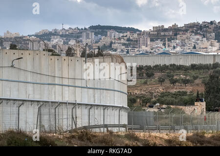 Bethléem, Israël -Novembre 22, 2018 : mur de séparation entre Israël et la Cisjordanie Banque D'Images