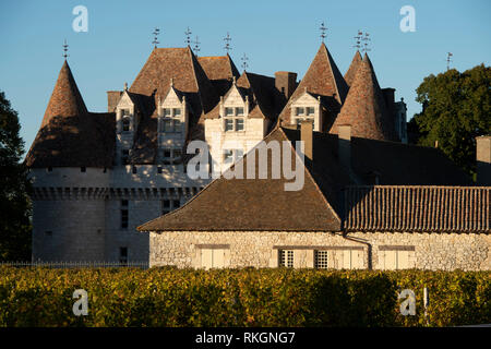 Le château de Monbazillac, monument historique, Doux vins botrytisés ont été réalisés en Monbazillac, France Banque D'Images