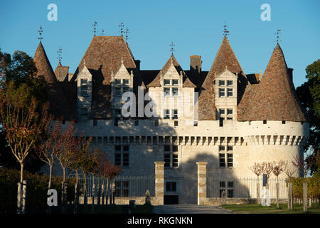 Le château de Monbazillac, monument historique, Doux vins botrytisés ont été réalisés en Monbazillac, France Banque D'Images