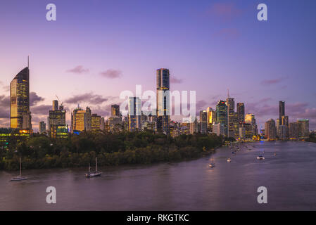 L'horizon de Brisbane, capitale du Queensland, Australie Banque D'Images