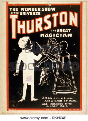 Le grand magicien Thurston, publicité vintage poster à partir de début des années 1900 Banque D'Images