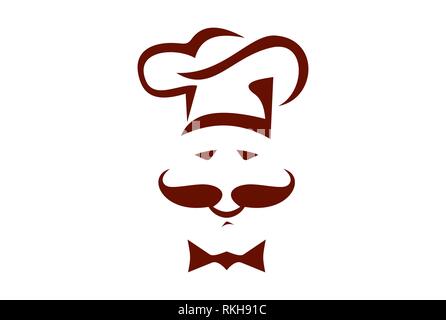 Cooky chef résumé vecteur icône logo design plat concept Banque D'Images