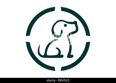 Icône chien logo vector vector concept design plat Banque D'Images