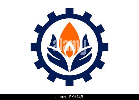Fire energy logo power concept concept vecteur icône modèle plat Banque D'Images