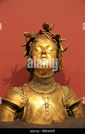 Sculpture en bronze doré de Jeanne d'Arc par le sculpteur français Antonin Mercie afficher dans l'Art Institute of Chicago.chicago.virginia.USA Banque D'Images