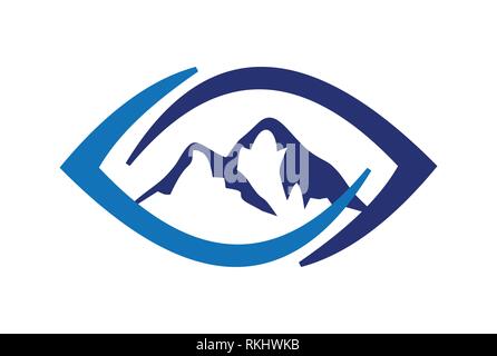 icône représentant un logo abstrait de la montagne des yeux Illustration de Vecteur