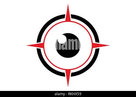 icône du logo de vision abstraite de compas eye Illustration de Vecteur