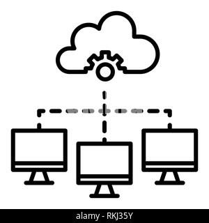 Le Cloud Computing, l'icône illustration vectorielle, la technologie Description Banque D'Images