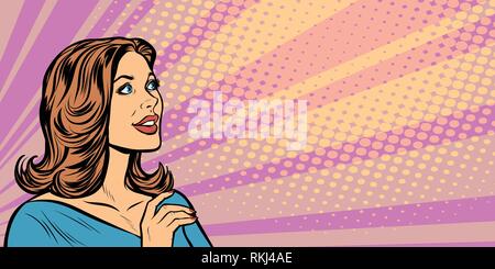 Profil femme pop art Illustration de Vecteur