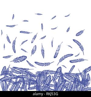 Motif de plumes bleu Illustration de Vecteur