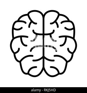 L'icône du cerveau, de l'éducation d'illustration vectorielle, Contours Banque D'Images