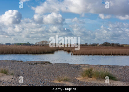 Avis de covehithe et benacre large sur la côte du Suffolk Banque D'Images