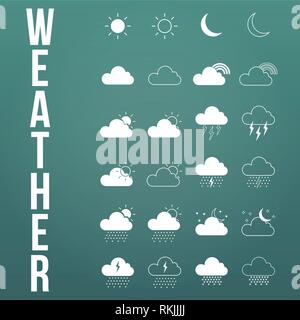 Météo moderne icons set. Télévision symboles vectoriels sur fond moderne Illustration de Vecteur