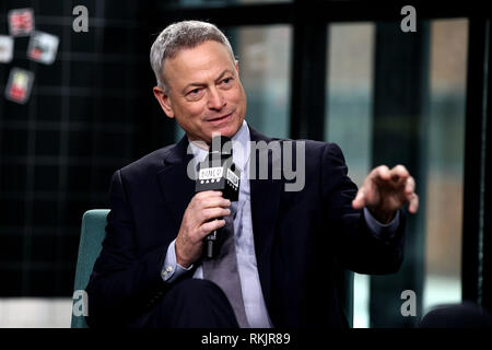 New York, USA. 11 févr., 2019. Gary Sinise au Lundi, Février 11, 2019 Construire l'intérieur de la série Celebrity Candids parlant de son nouveau livre, 'Reconnaissant American : un voyage à partir de l'auto de Service' à construire Studio à New York, USA. Crédit : Steve Mack/S.D. Mack Photos/Alamy Crédit : Steve Mack/Alamy Live News Banque D'Images