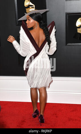 Los Angeles, Californie, USA. 10 fév, 2019. 10 février 2019 - Los Angeles, Californie - Janelle Monae. 61e GRAMMY Awards tenue au Staples Center. Photo Credit : Crédit : AdMedia AdMedia/ZUMA/Alamy Fil Live News Banque D'Images