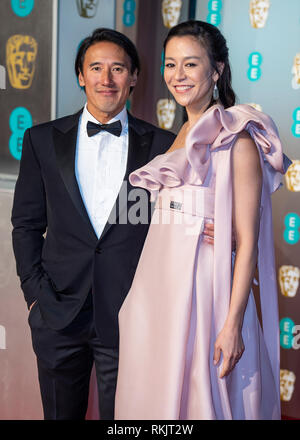 Jimmy Chin et Elizabeth Chai assiste à l'EE British Academy Film Awards au Royal Albert Hall, Londres. Banque D'Images